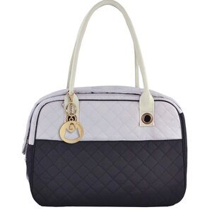 MG Collection Designer Small Pet Carrier 2-Tone Black /Grey Soft-Sided dog/cat